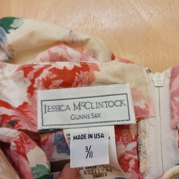 Gunne Sax Vintage White Floral Prairie Dress New with Tags Sz 10 - Picture 3 of 6